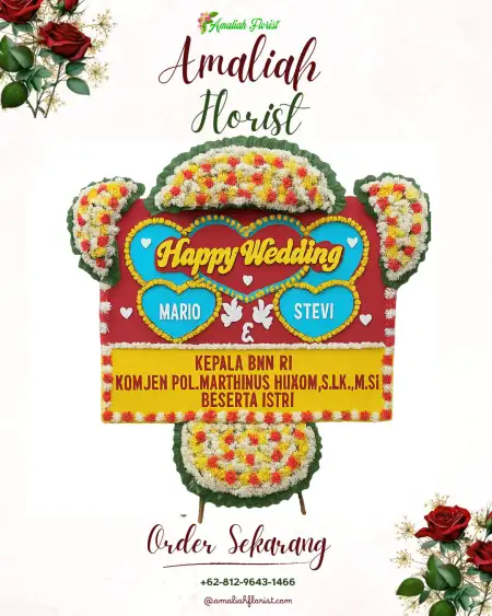Papan Bunga Pernikahan Turitempel